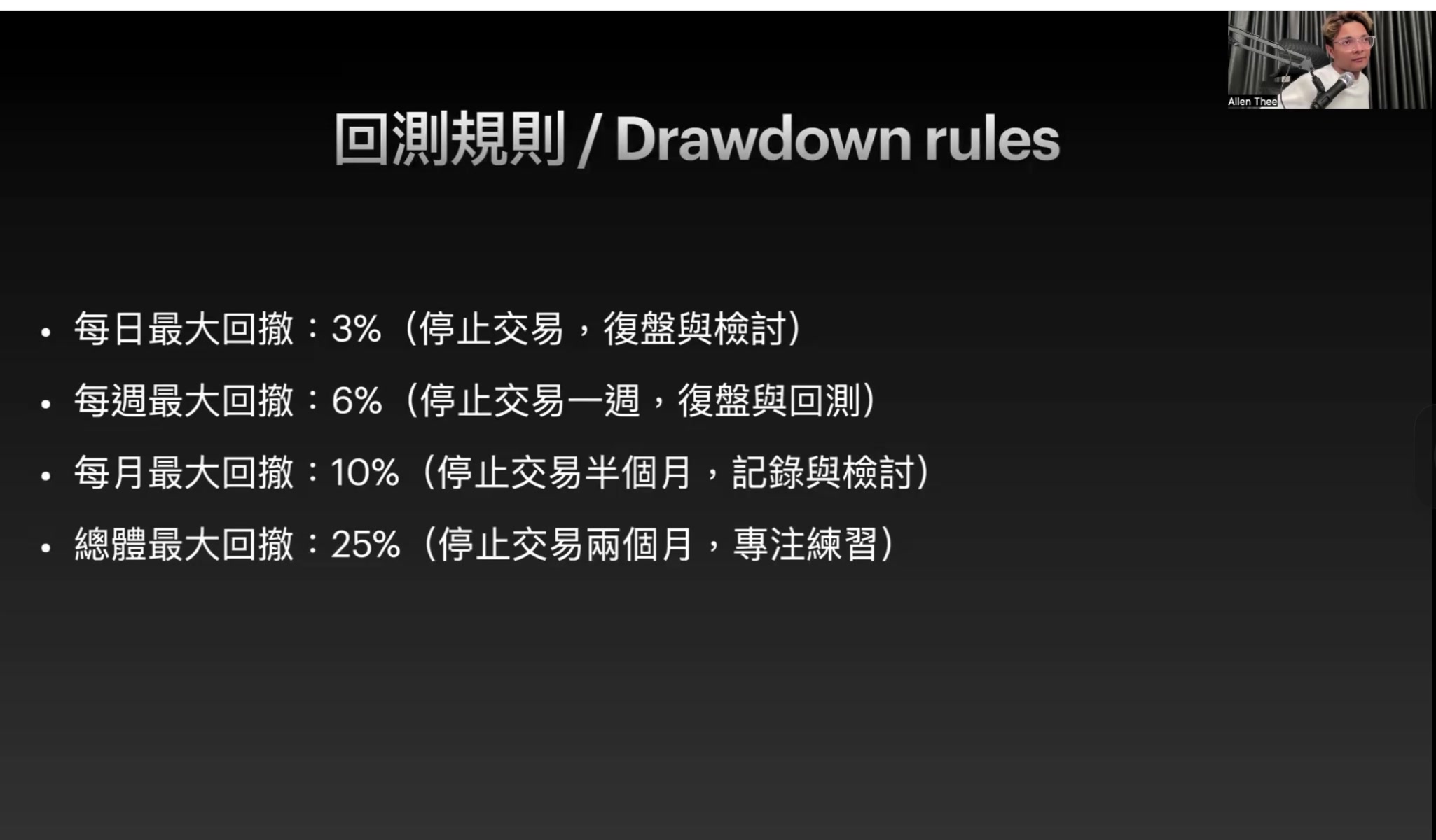 回測規則 / Drawdown Rules